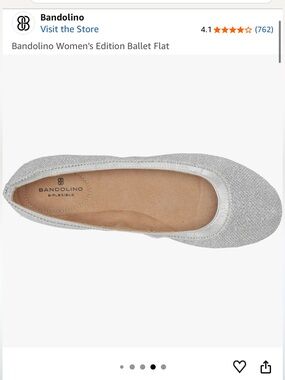 Bandolino Silver Glitter Ballet Flat